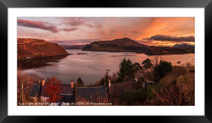 East view over house rooves as the sun goes down  Framed Mounted Print by Richard Smith