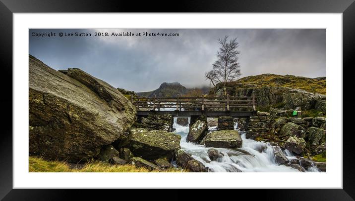 Afon Idwal falls Framed Mounted Print by Lee Sutton