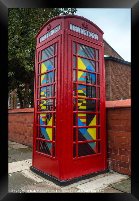 The OMD telephone box Framed Print by Rob Mcewen