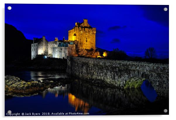 Evening at Eileen Donan Castle Acrylic by Jack Byers