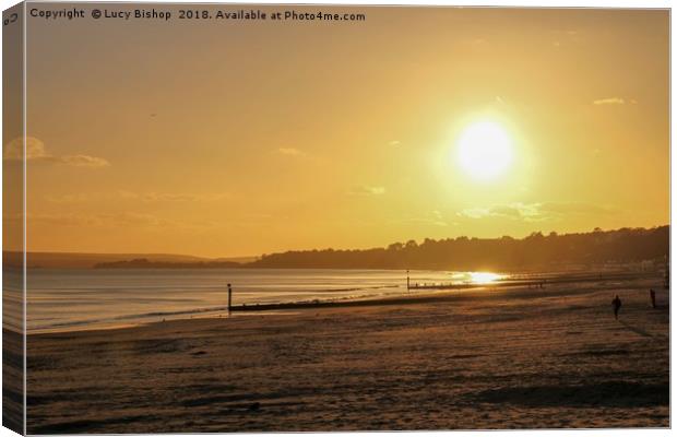 Bournemouth Beach Sunset Canvas Print by Lucy Bishop