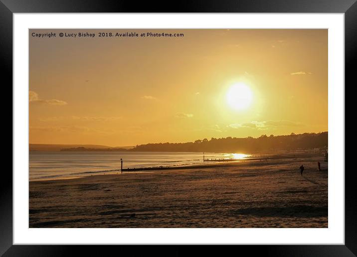 Bournemouth Beach Sunset Framed Mounted Print by Lucy Bishop