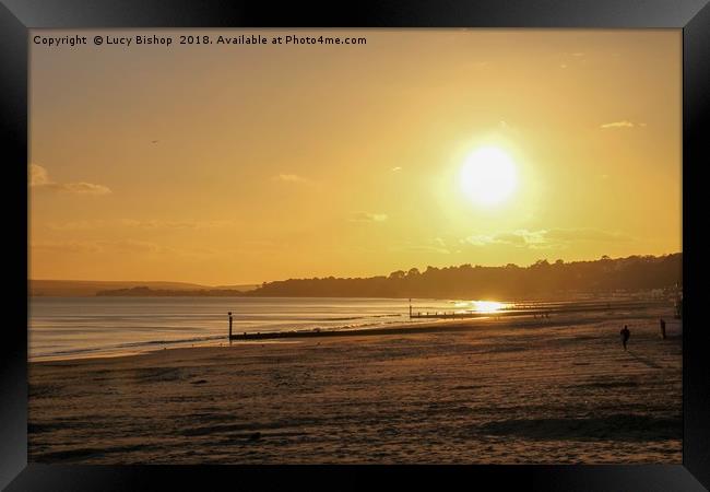 Bournemouth Beach Sunset Framed Print by Lucy Bishop