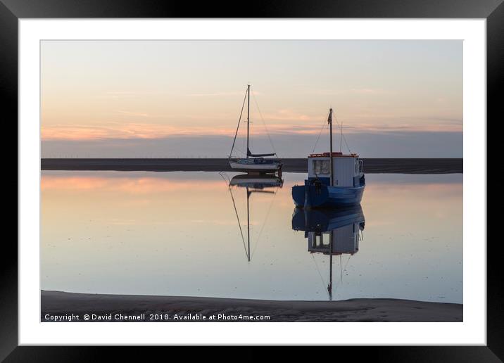 Meols Tidal Reflection  Framed Mounted Print by David Chennell