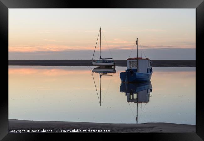 Meols Tidal Reflection  Framed Print by David Chennell