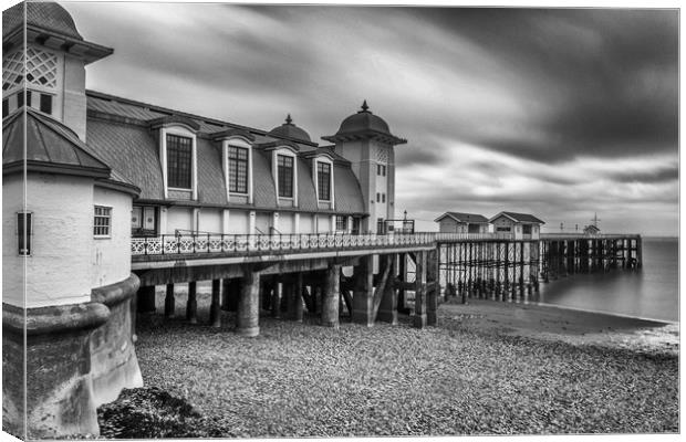 Moody Penarth Pier 2 Canvas Print by Steve Purnell