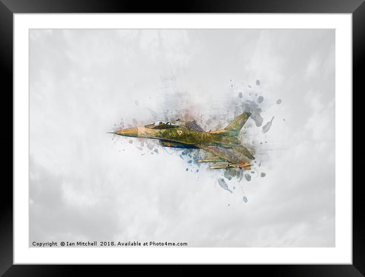 F16 Fighting Falcon Framed Mounted Print by Ian Mitchell