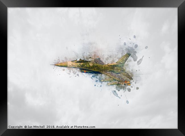 F16 Fighting Falcon Framed Print by Ian Mitchell
