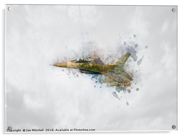 F16 Fighting Falcon Acrylic by Ian Mitchell