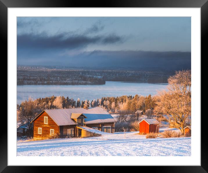 Winter in Jämtland in Swedenperium.com Framed Mounted Print by Hamperium Photography