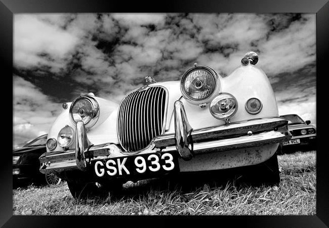 Jaguar classic vintage car front view Framed Print by Andy Evans Photos