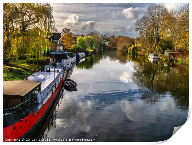 View Upriver From Whitchurch Bridge Print by Ian Lewis