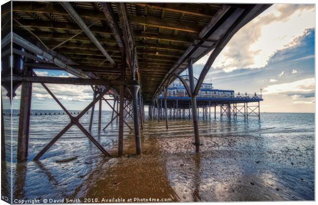 Cleethorpes Pier at low tide Canvas Print by David Smith
