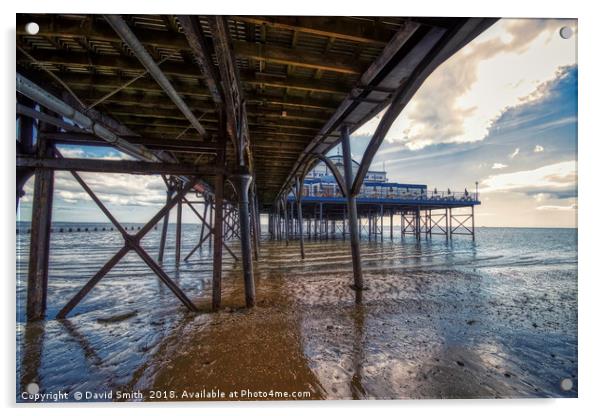 Cleethorpes Pier at low tide Acrylic by David Smith