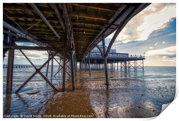 Cleethorpes Pier at low tide Print by David Smith