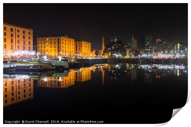 Royal Albert Dock Reflection Print by David Chennell
