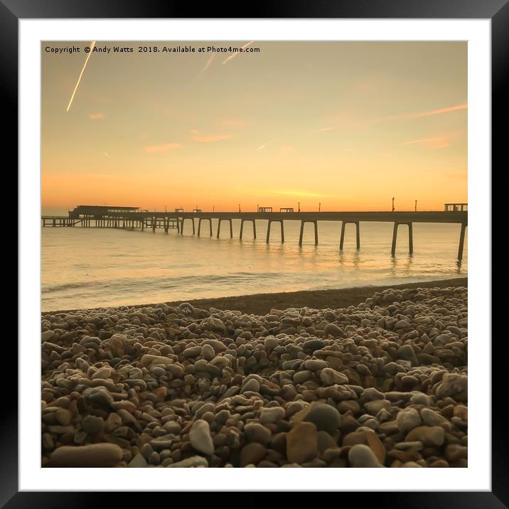Deal Pier Sunrise Framed Mounted Print by Andy Watts