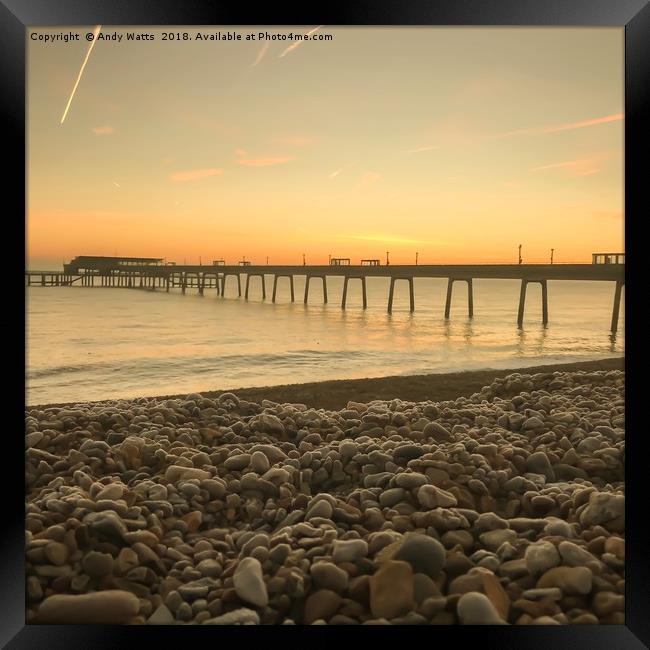 Deal Pier Sunrise Framed Print by Andy Watts