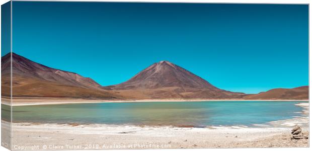 Licancabur and the Green Lake Canvas Print by Claire Turner