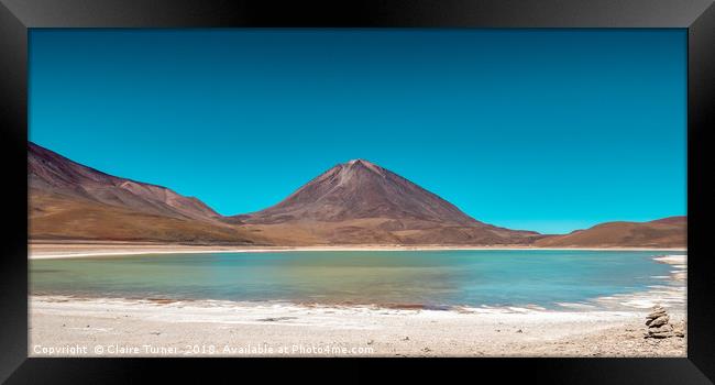 Licancabur and the Green Lake Framed Print by Claire Turner
