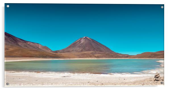 Licancabur and the Green Lake Acrylic by Claire Turner