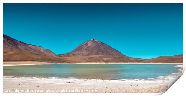 Licancabur and the Green Lake Print by Claire Turner