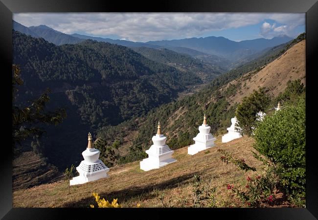 khamsung yuelley namgyal stupa, Bhutan Framed Print by Hazel Wright