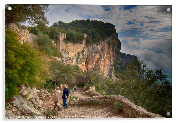The Steps from Castell D'Alaro, Mallorca  Acrylic by Paul F Prestidge