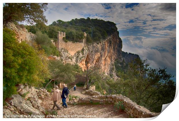 The Steps from Castell D'Alaro, Mallorca  Print by Paul F Prestidge