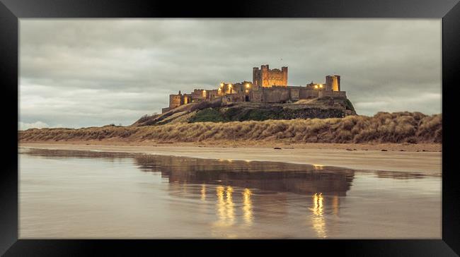Bamburgh Castle at twilight Framed Print by Naylor's Photography