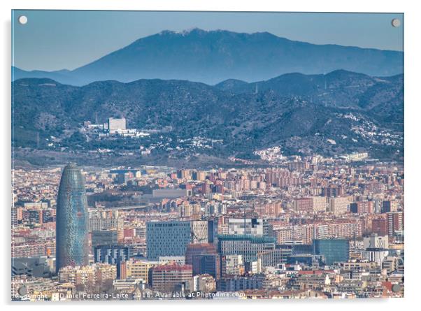 Aerial View Barcelona City, Spain Acrylic by Daniel Ferreira-Leite