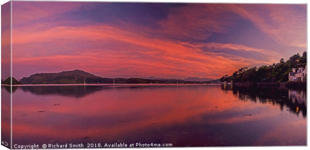 A September 2015 sunset over Loch Portree Canvas Print by Richard Smith