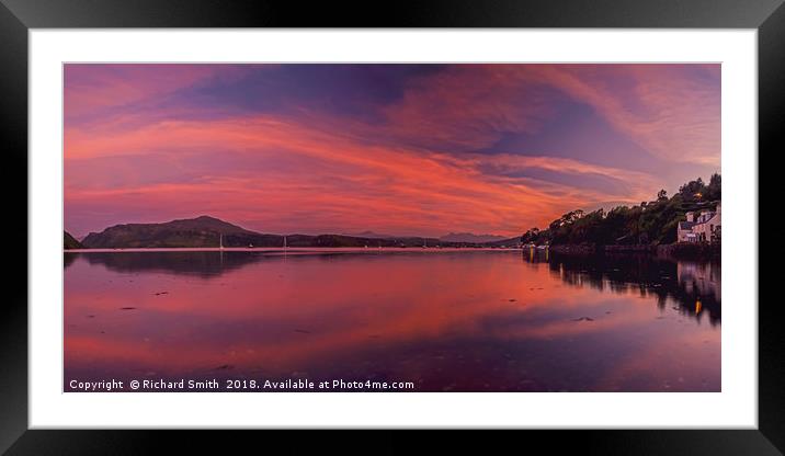 A September 2015 sunset over Loch Portree Framed Mounted Print by Richard Smith