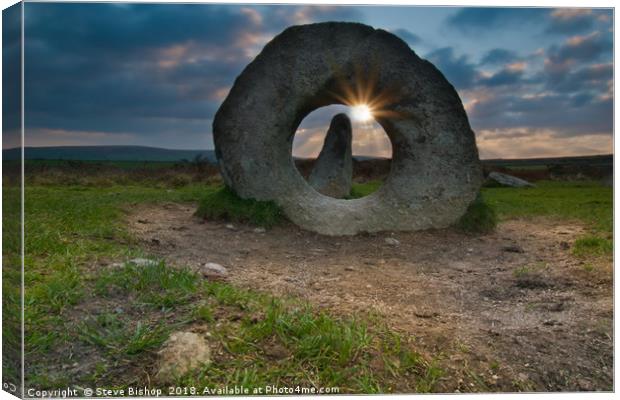 Men an Tol solar alignment - ancient Cornwall Canvas Print by Steve Bishop