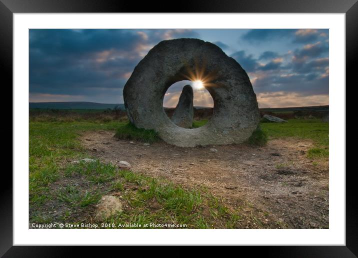 Men an Tol solar alignment - ancient Cornwall Framed Mounted Print by Steve Bishop