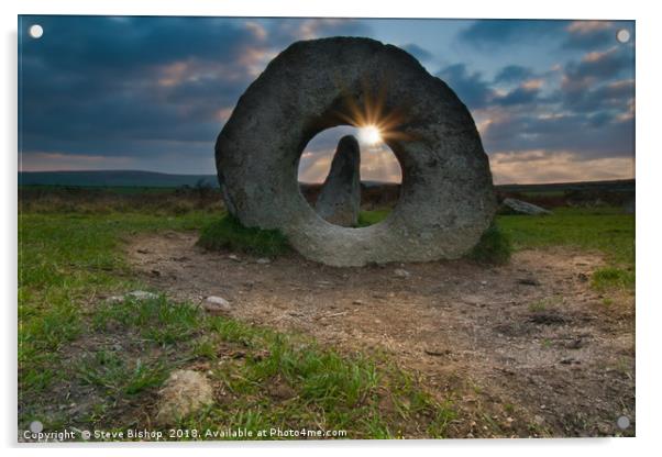 Men an Tol solar alignment - ancient Cornwall Acrylic by Steve Bishop