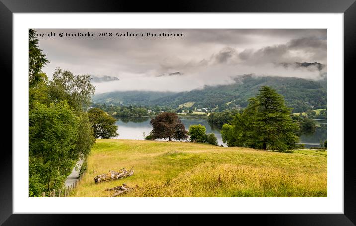 Down to Grasmere Shore Framed Mounted Print by John Dunbar