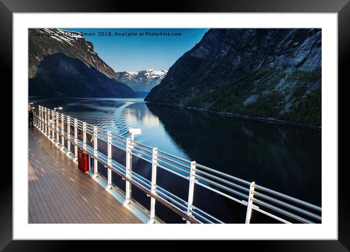 Queen Victoria entering the Norwegian fjords Framed Mounted Print by Sheila Smart