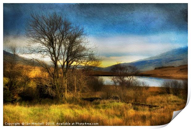 Snowdonia Autumn Lake Print by Ian Mitchell