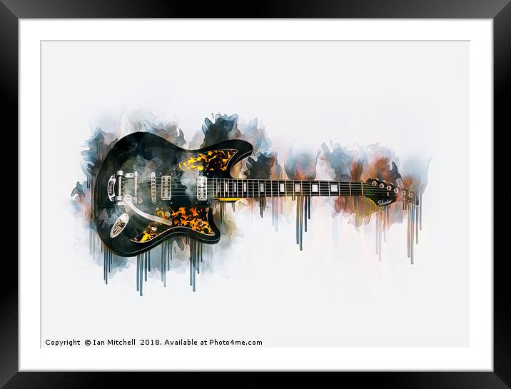 Electric Guitar Framed Mounted Print by Ian Mitchell
