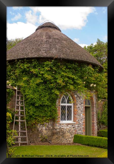 Round House in West Dean Gardens West Sussex Framed Print by Michael Harper