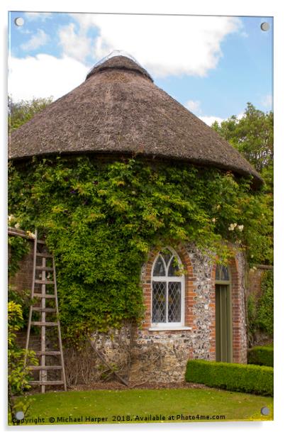 Round House in West Dean Gardens West Sussex Acrylic by Michael Harper