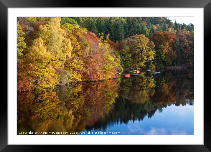 Colourful boats on Loch Faskally Framed Mounted Print by Angus McComiskey