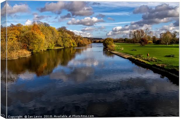 Reflections At Pangbourne Meadows Canvas Print by Ian Lewis
