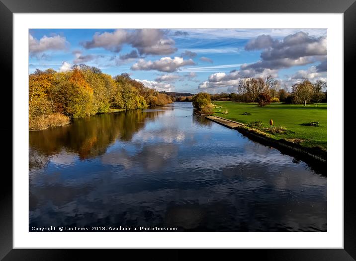 Reflections At Pangbourne Meadows Framed Mounted Print by Ian Lewis