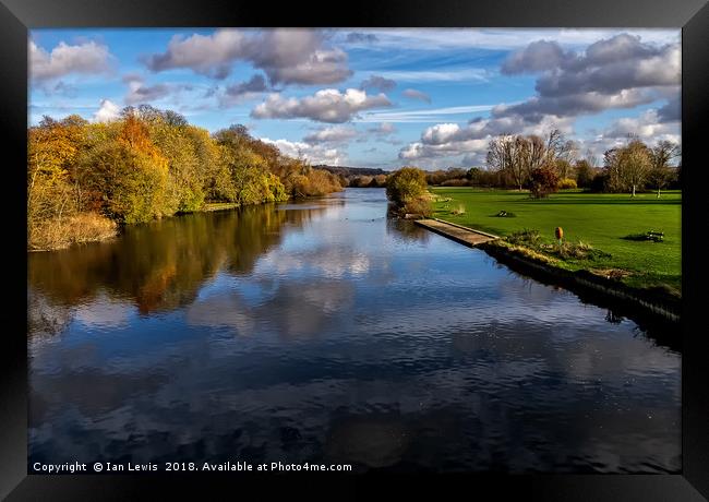 Reflections At Pangbourne Meadows Framed Print by Ian Lewis