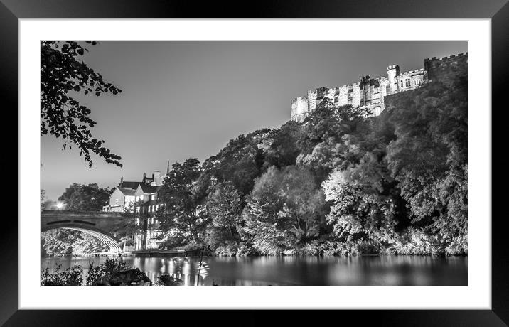 Night by the River in Mono Framed Mounted Print by Naylor's Photography