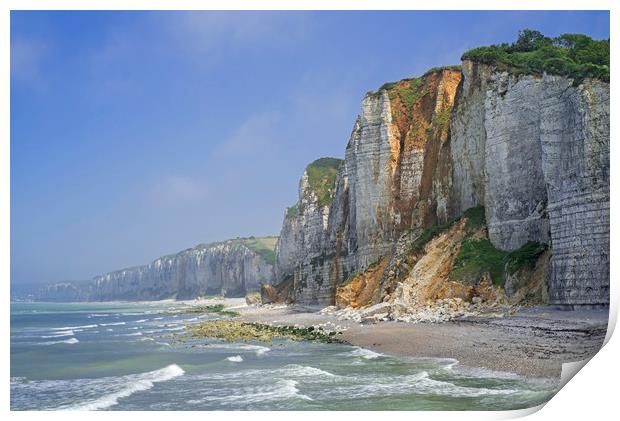 Cliffs at Yport, Normandy Print by Arterra 