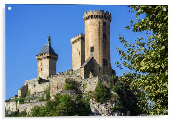 12th century Château de Foix in Ariège, France  Acrylic by Arterra 