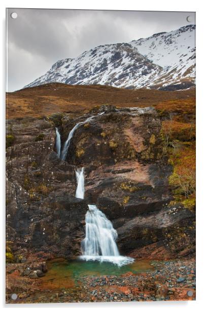 Meeting of Three Waters, Glen Coe, Scotland Acrylic by Arterra 